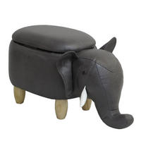 TIERHOCKER Elefant - Anthrazit/Grau, Textil (30/37/68cm) - SVITA