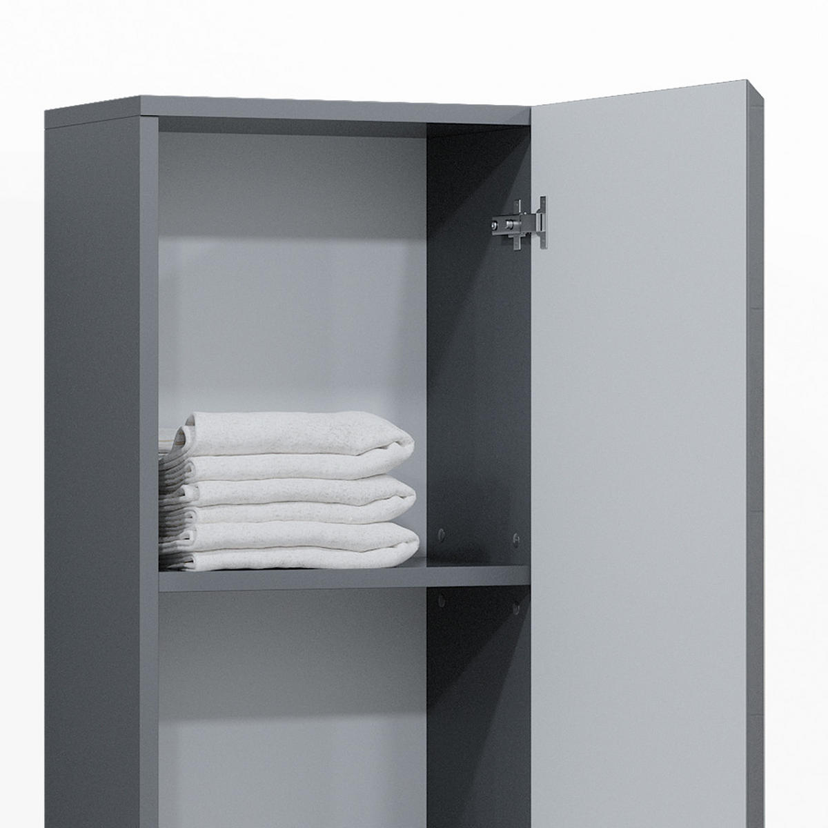 BADSCHRANK Fredd Anthrazit 77 x 36.4 cm - Schwarz Hochglanz/Anthrazit, Holzwerkstoff (77/36.4/23.5cm) - Vicco