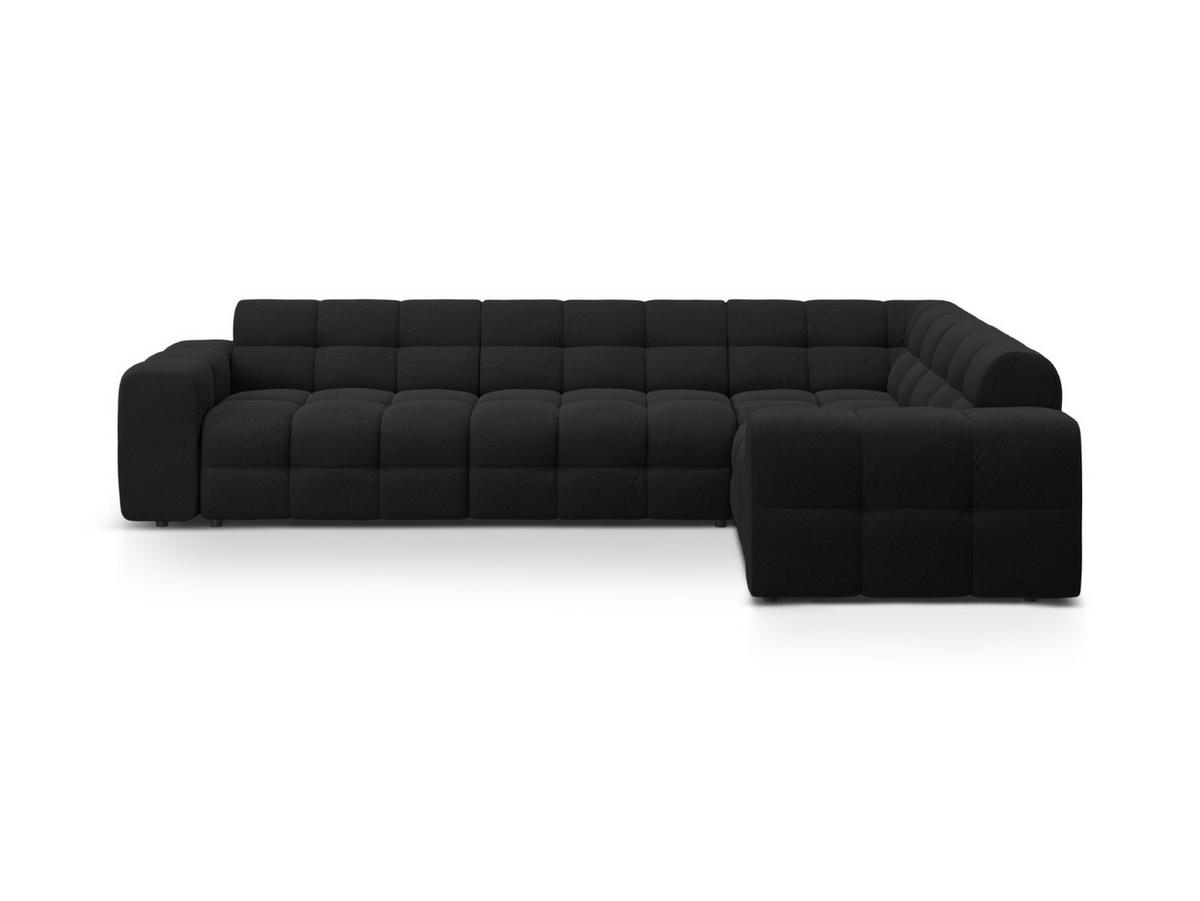 ECKSOFA rechts Kendal aus strukturiertem Stoff schwarz 6 Sitzplätze - Schwarz, Textil (231/332cm) - Micadoni
