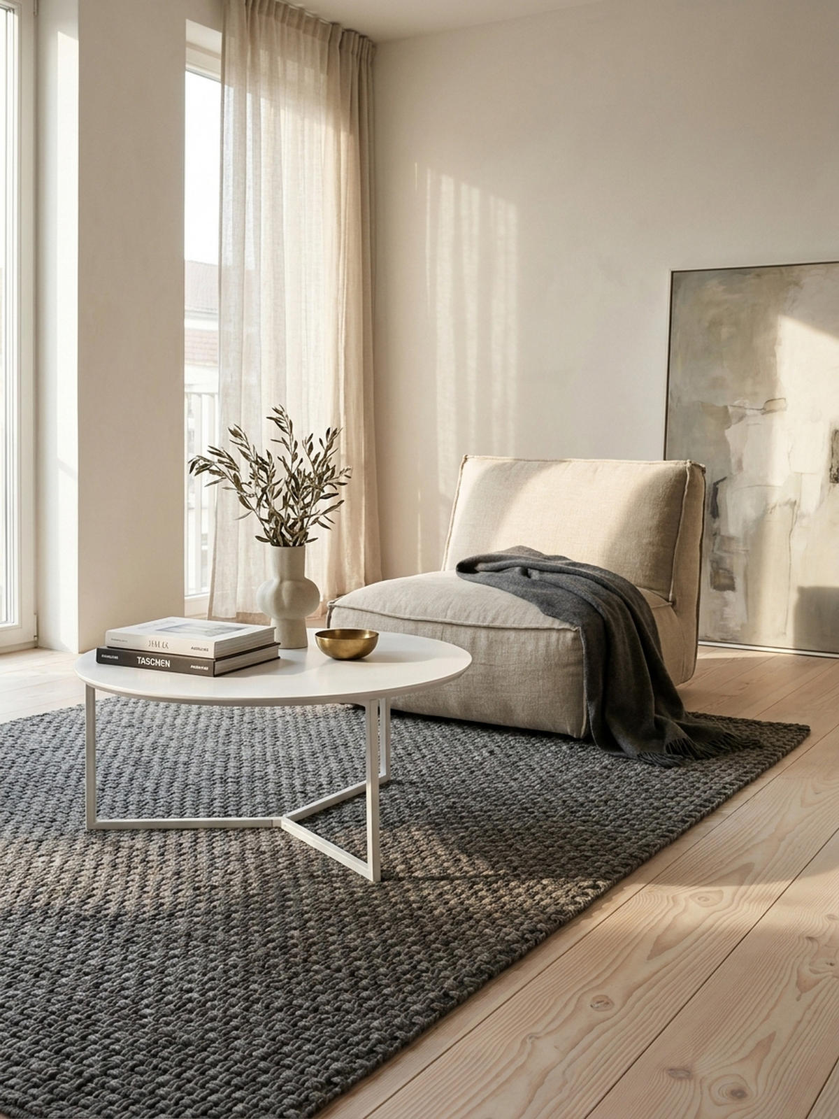 COUCHTISCH rund, Weißes MDF-Holz mit Metallbeinen, Durchmesser 80 cm, Höhe 33 cm - Weiß, Holz/Metall (80/80/33cm) - KADIMA DESIGN