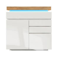 KOMMODE 110/39/115 cm aus Holzwerkstoff mit LED-Beleuchtung Weiß - Weiß, Holzwerkstoff (39/115/110cm) - Modenvie