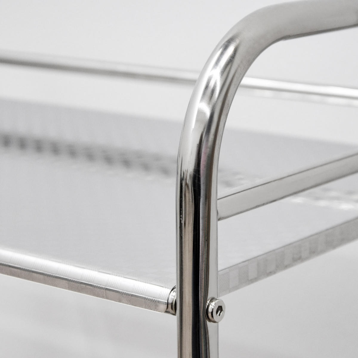 SERVIERWAGEN 60/35/77 cm mit 3 Etagen - Silberfarben, Metall (35/77/60cm) - eyepower