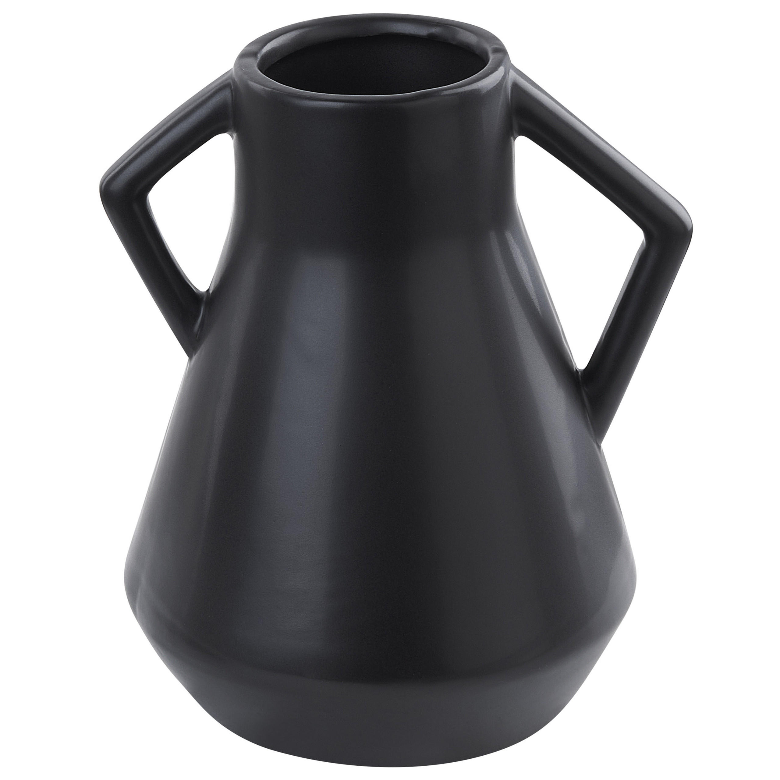 BLUMENVASE Dolomit schwarz Fermi - Schwarz, Keramik (20cm) - Beliani