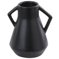 BLUMENVASE Dolomit schwarz Fermi - Schwarz, Keramik (20cm) - Beliani