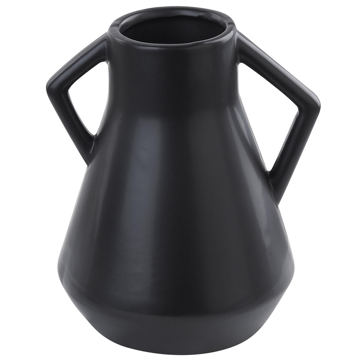 BLUMENVASE Dolomit schwarz Fermi - Schwarz, Keramik (20cm) - Beliani