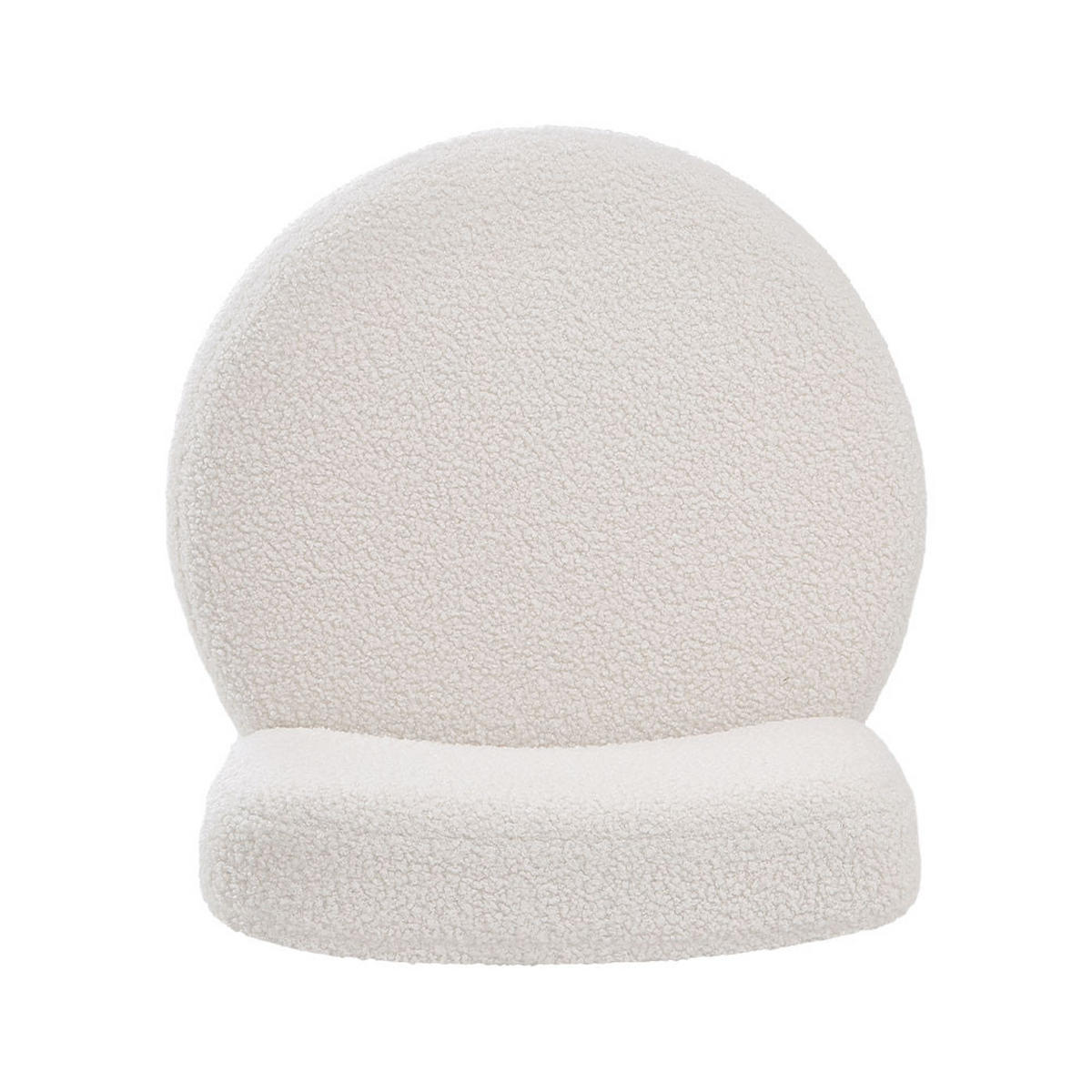 SCHMINKTISCHHOCKER 45/47/60 cm Rückenlehne Metallbeine Teddystoff Cremefarbe - Goldfarben/Creme, Textil/Metall (45/60/47cm) - Livingandhome