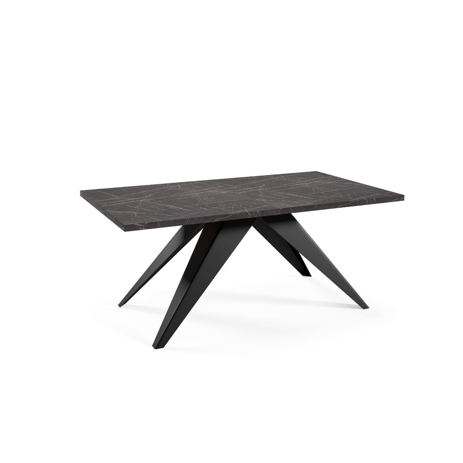 ESSTISCH VENTO Schwarz 90x260x76 cm - Schwarz, Holzwerkstoff (260/90/76cm) - FURNLUX