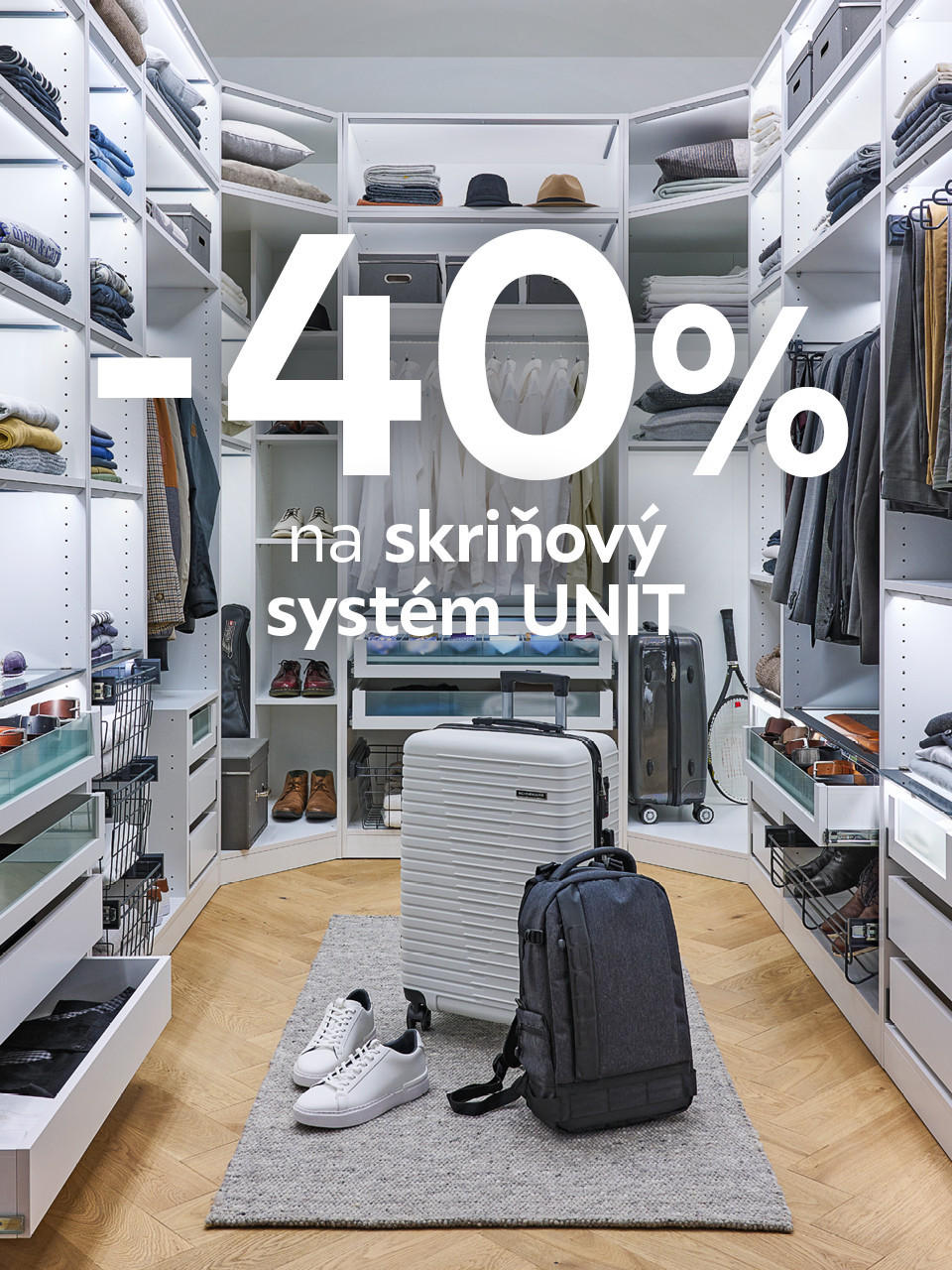zľava 40 % na skriňový systém unit