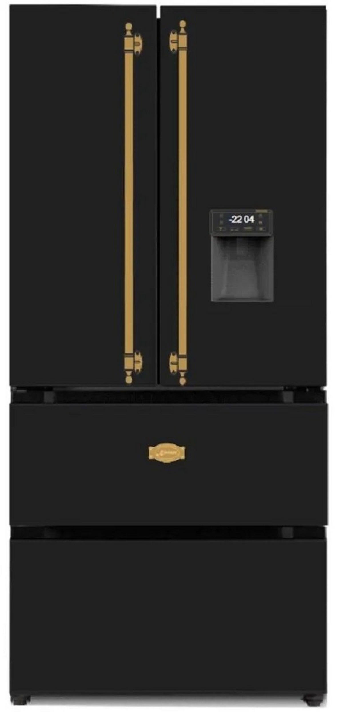 SIDE-BY-SIDE-RETRO-KÜHLSCHRANK KS 80425 Em, Schwarz, No Frost 506 L - Schwarz, Metall (83.6/183/70.6cm) - Kaiser Küchengeräte