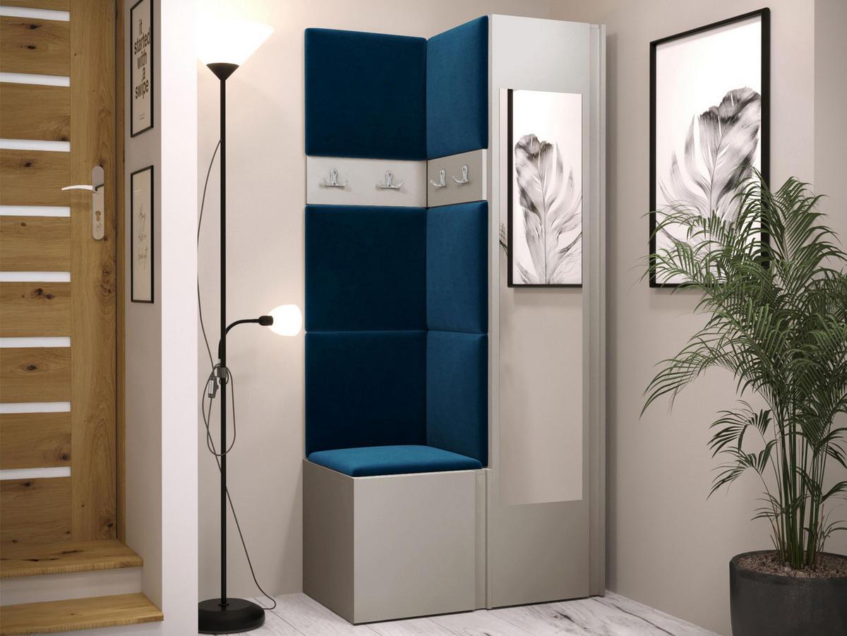 GARDEROBEN-SET Orion XXV - Kaschmir/Blau, Holzwerkstoff/Kunststoff (82/186/46cm) - MIRJAN24