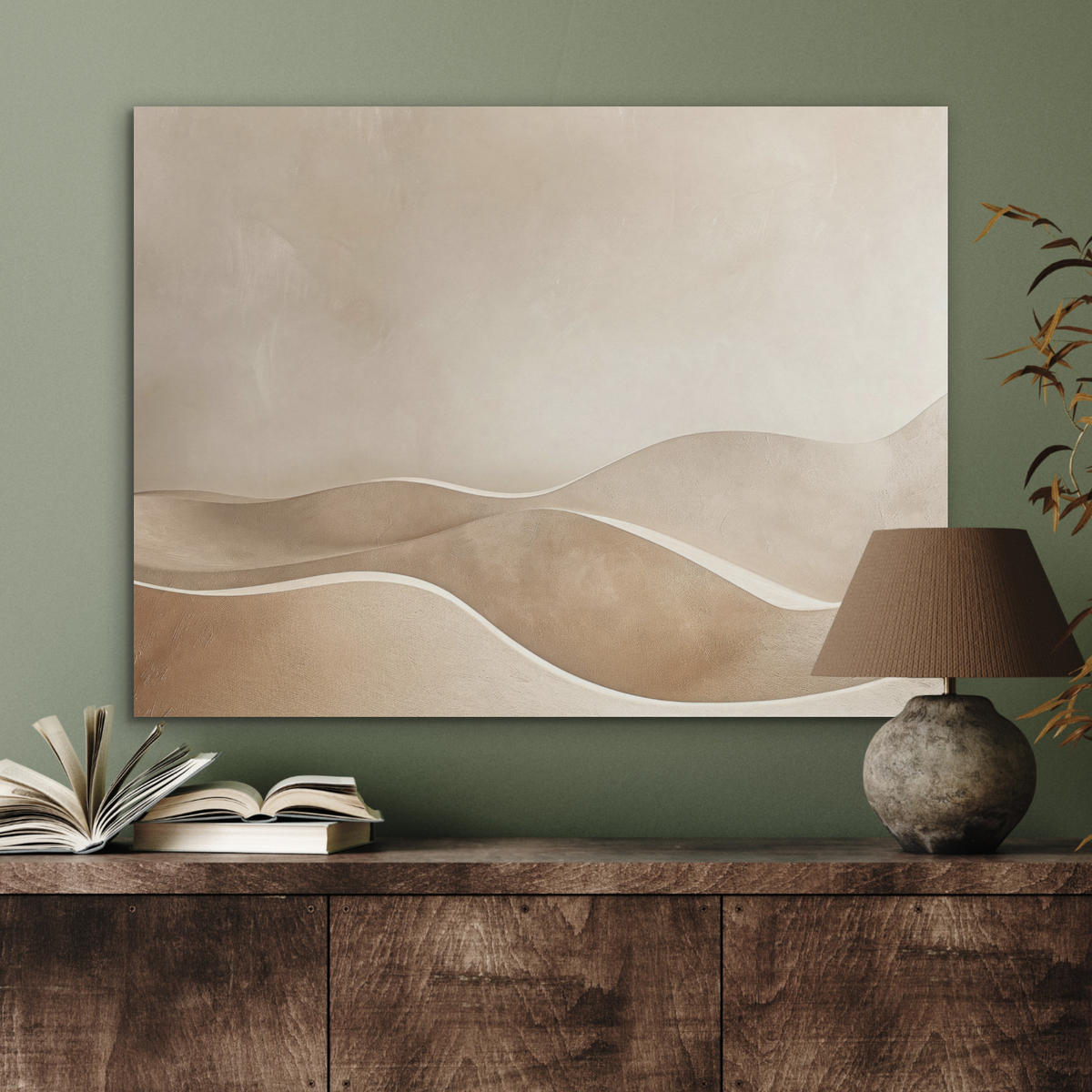 AKUSTIKPANEEL Beige - Natur - Abstrakt - Modern 80x60 cm - Beige, Textil (80/0.9/60cm) - MuchoWow