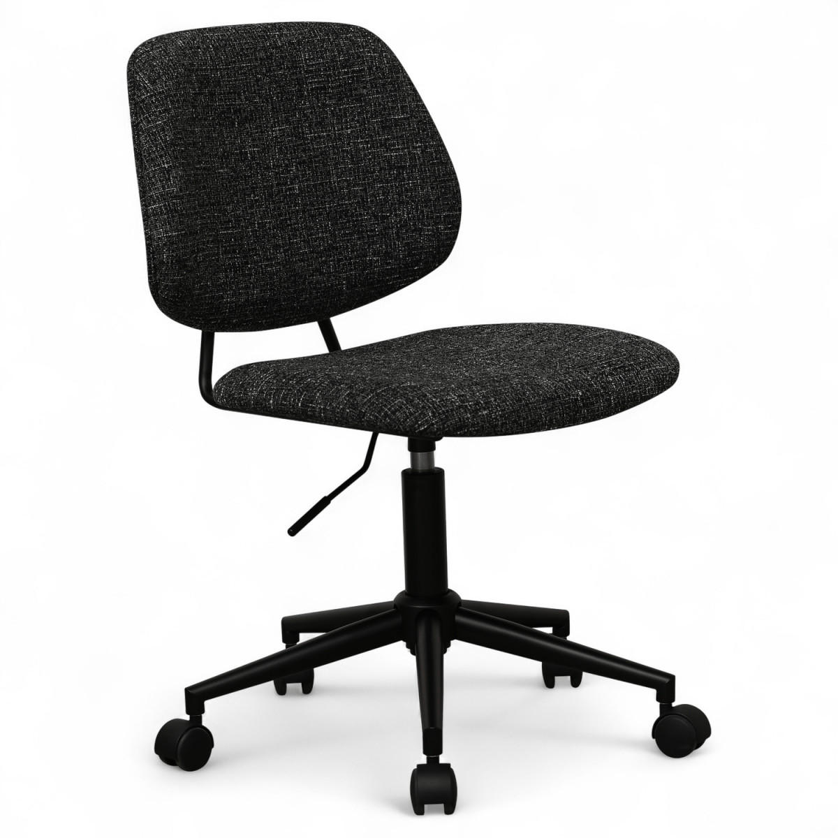 DREHSTUHL höhenverstellbar in Webstoff Schwarz - Schwarz, Textil/Metall (60/82/57cm) - Furnhouse
