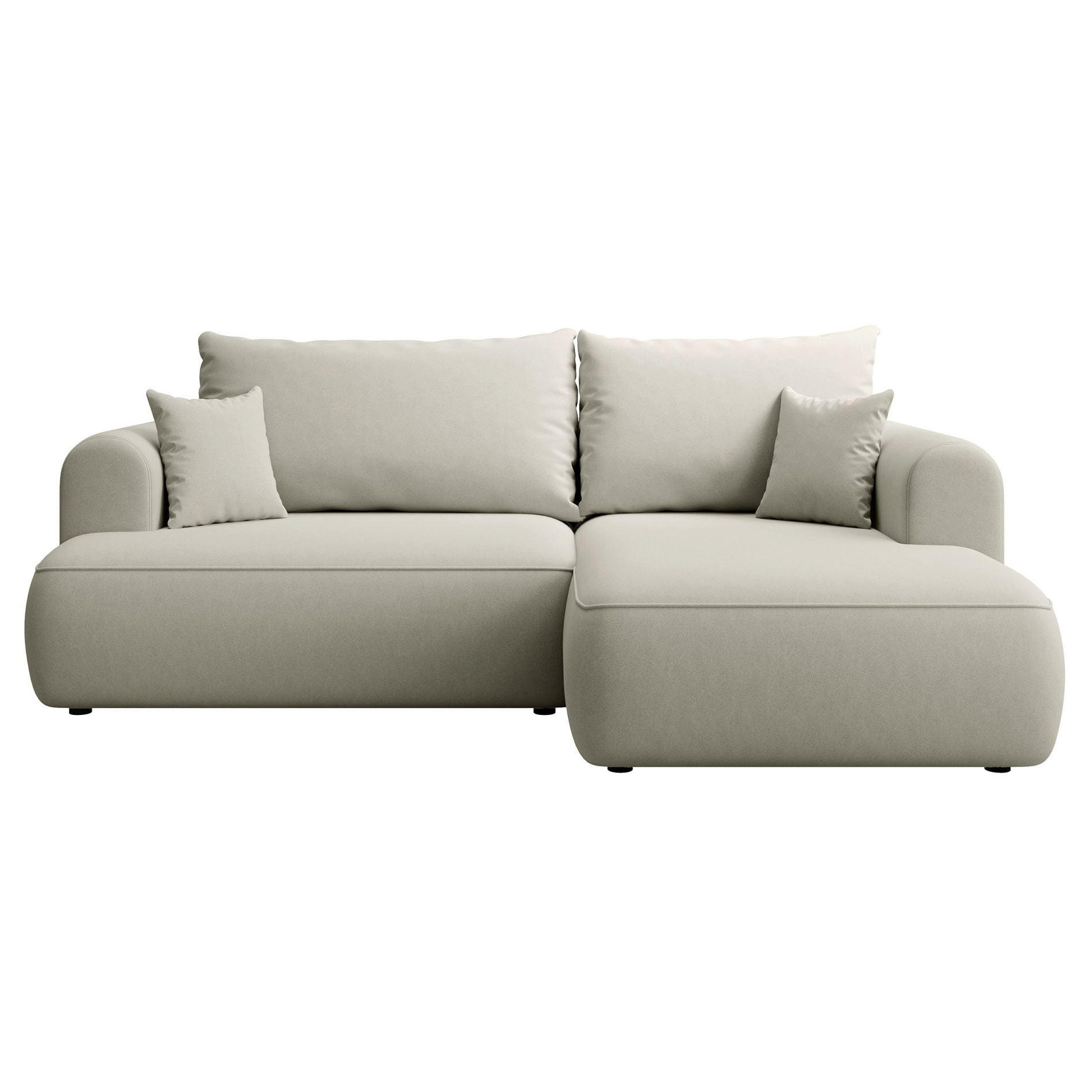 ROHOVÁ rozkládací pohovka Ovo Mini světle béžová, sametový potah Easy-Clean - černá/ecru, textil/plast (156/238cm) - Selsey