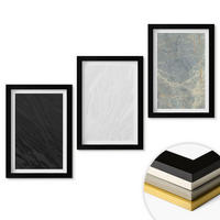 WANDBILDER 3er-Set - 20x30 cm Schwarzer Rahmen - Die Farben eleganter Steinstrukturen - Schwarz, Kunststoff (20/30cm) - ArtPrintCave