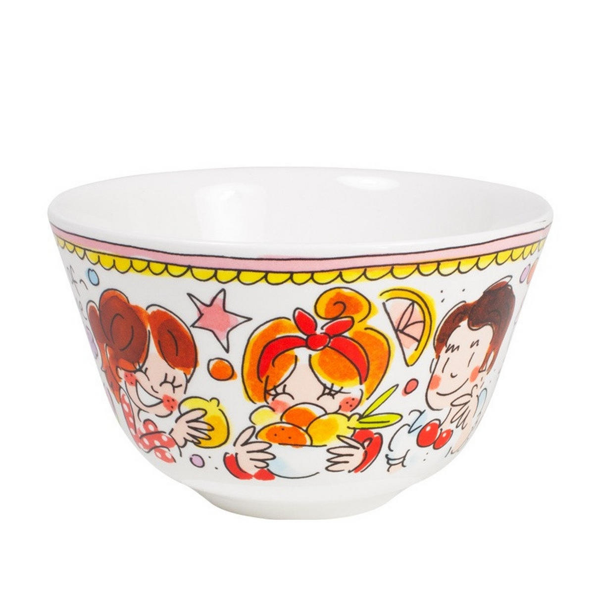 SCHALE Rosa Rand in Bunt - 14cm - Multicolor, Keramik (14.3/9/14.3cm) - Blond Amsterdam