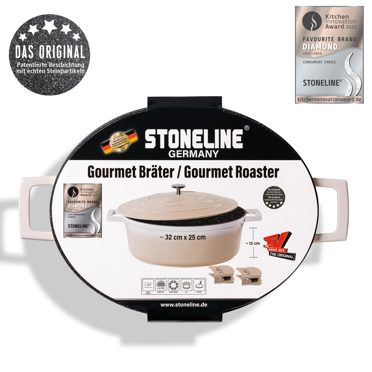 GOURMET BRÄTER - Creme, Metall (32cm) - Stoneline