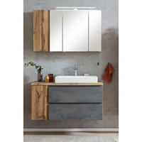 BADMÖBEL-SET Vasto-03 - Grau, Holzwerkstoff (105/200/47cm) - Lomado