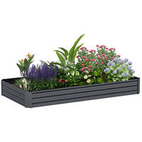 HOCHBEET DE-12195 240/120/30 cm mit offenem Boden Dunkelgrau - Dunkelgrau, Metall (240/30/120cm) - ComfortXL