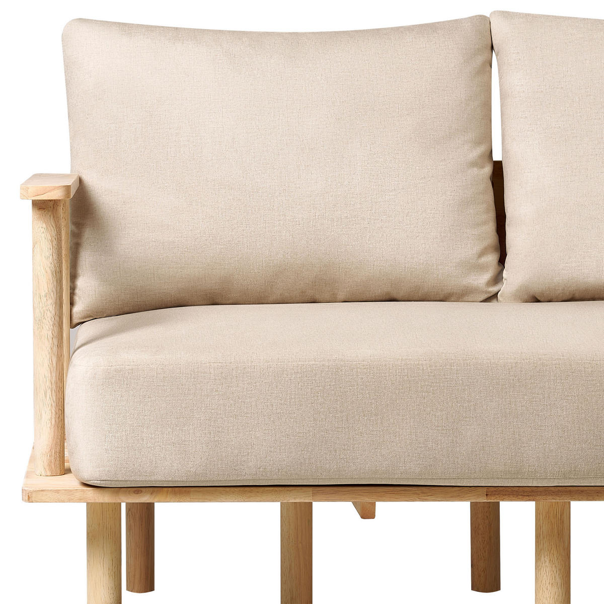 2-SITZER-SOFA Stoff Beige Asker - Beige/Braun, Textil (133/87/74cm) - Beliani
