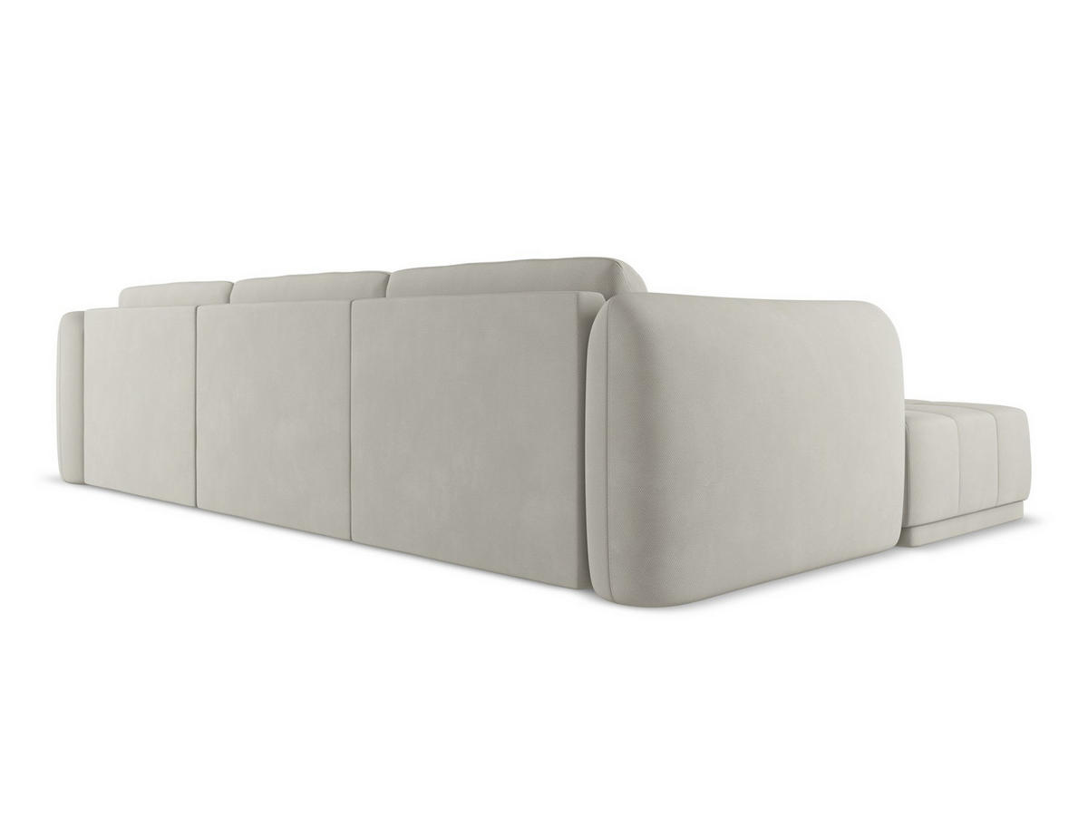 ECKSOFA Links Chenille Stoff Beige - Beige/Schwarz, Kunststoff/Textil (170/290cm) - Makamii