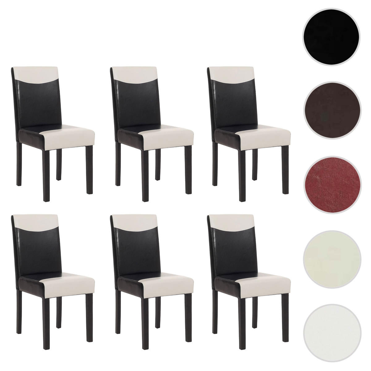 ESSZIMMERSTUHL Schwarz, Weiß 6er-Set - Schwarz/Weiß, Textil (43/90/56cm) - MCW