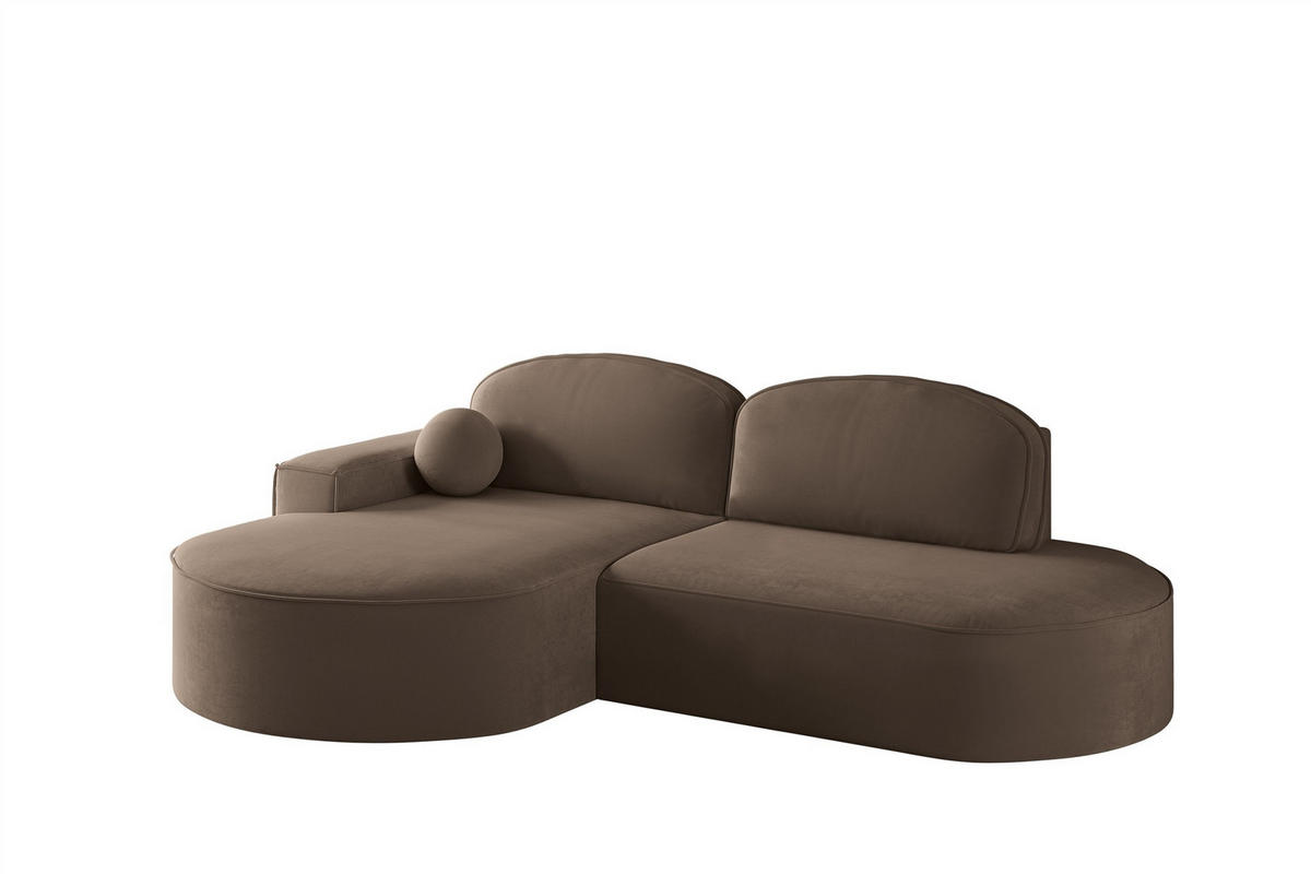 ECKSOFA Girona Mit Schlaffunktion - Braun, Holzwerkstoff/Textil (278/179cm) - Fun Möbel