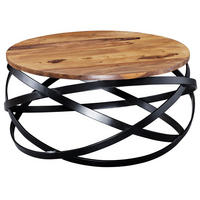 COUCHTISCH rund DANU Sofatisch Sheesham - Braun, Holz (60/60/30cm) - tinkaro