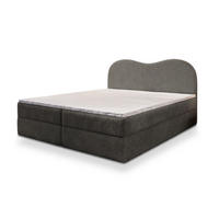 BOXBETT FLUVIA N 140x200 cm mit Matratze und Topper - Grau - Grau, Holz (140/200cm) - MASSENO