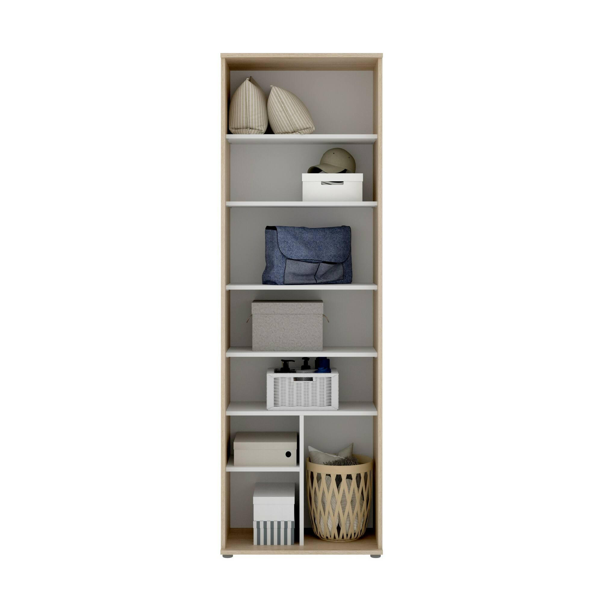 2-TÜRIGER MEHRZWECKSCHRANK Eiche 35/61/190 cm - Braun, Holzwerkstoff (61/190/35cm) - DMORA