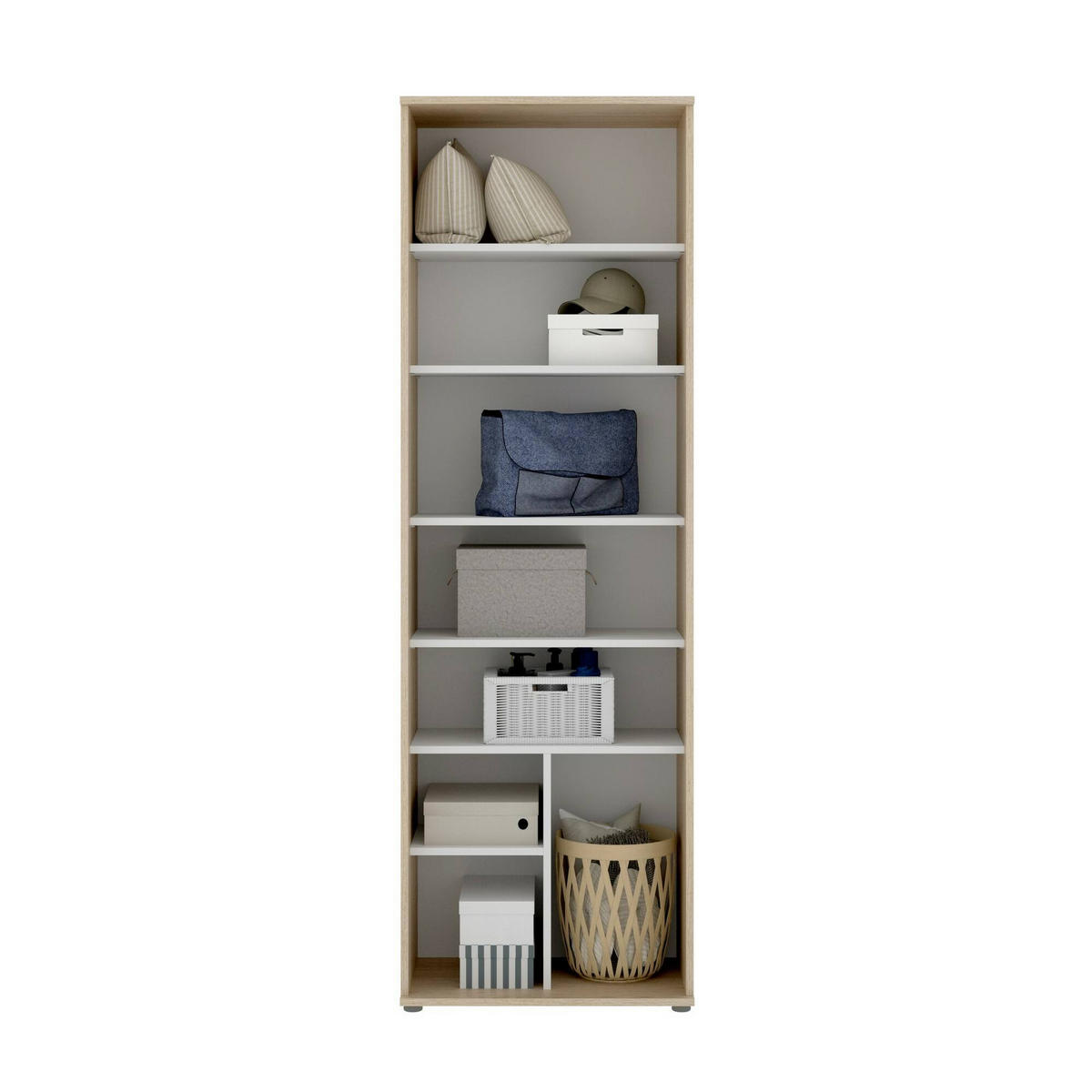 2-TÜRIGER MEHRZWECKSCHRANK Eiche 35/61/190 cm - Braun, Holzwerkstoff (61/190/35cm) - DMORA