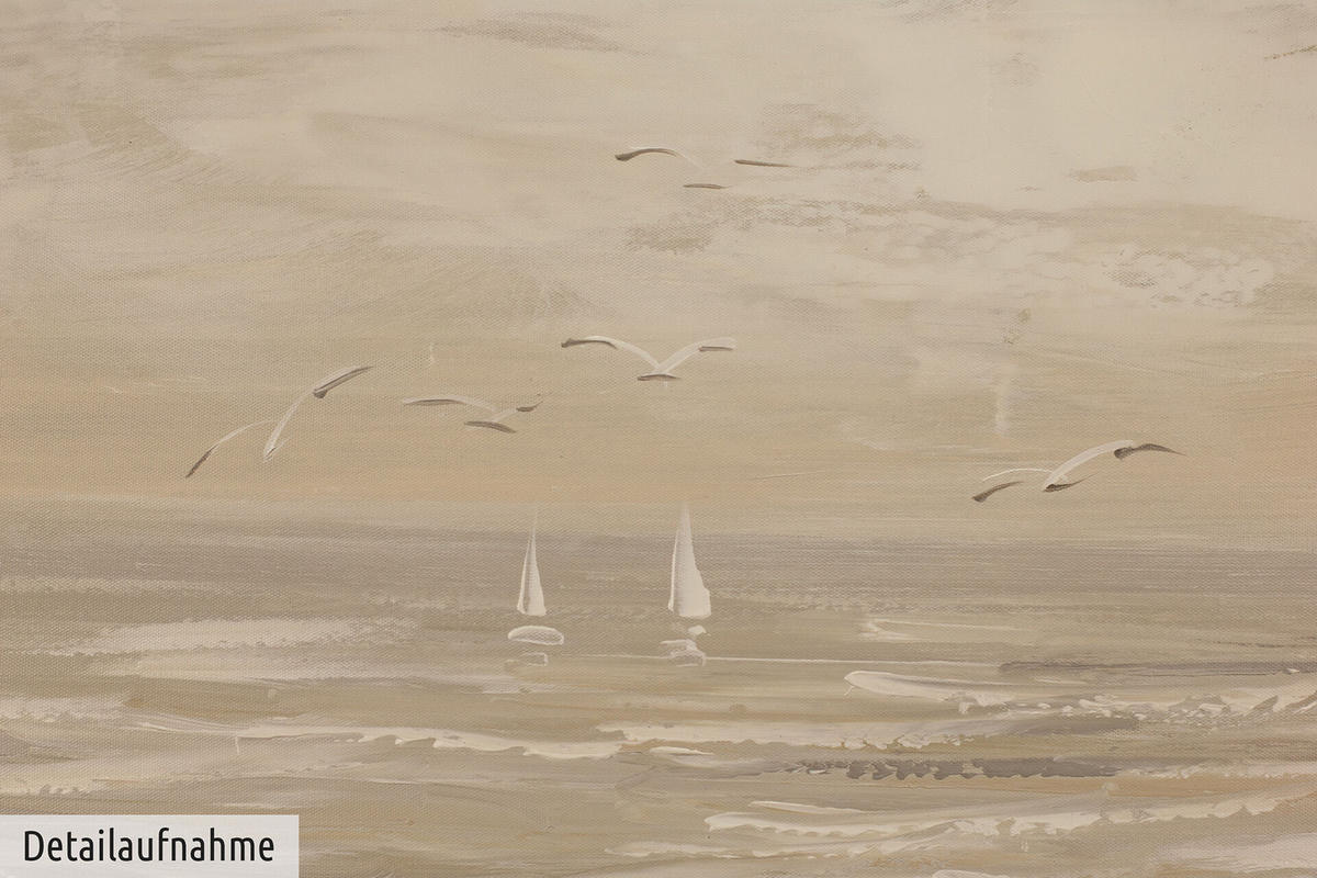 ÖLGEMÄLDE 90/60 cm - Beige, Holz/Textil (1.38/60cm) - KUNSTLOFT