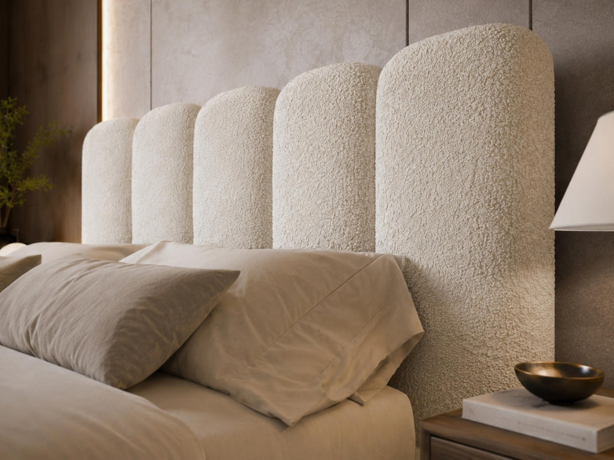 POLSTERBETT TEDDY 120x200 cm in Beige mit Metalllattenrost, Bettkasten, gepolstertes Kopfteil Bouclé-Stoff - Beige, Holz/Textil (120/200cm) - EMLAR Home