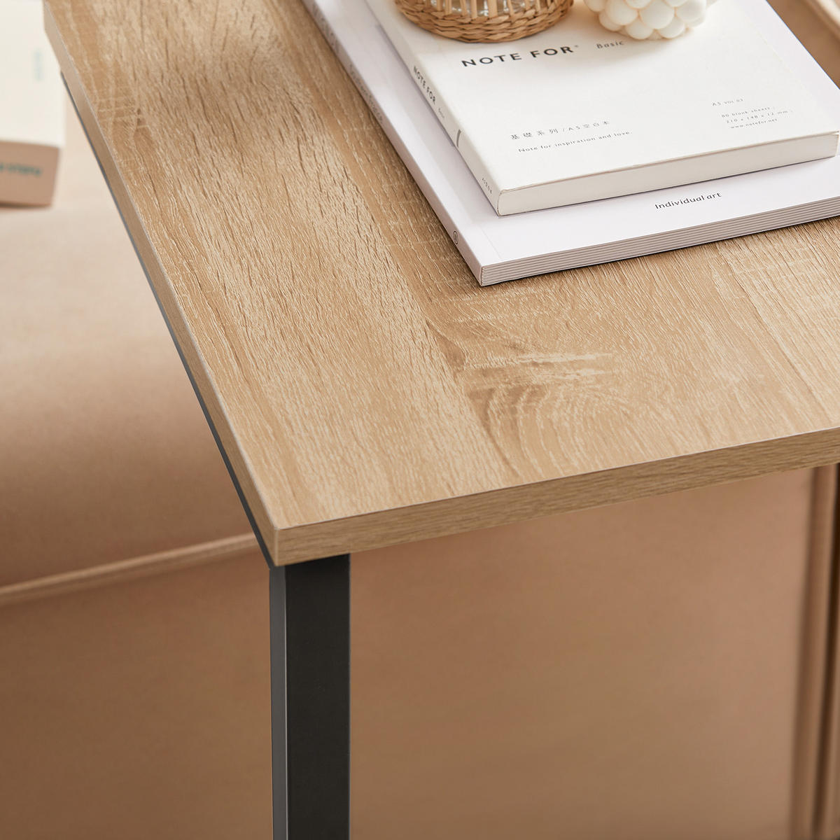 BEISTELLTISCH Natur - Naturfarben, Holzwerkstoff/Metall (40/30/60cm) - SoBuy