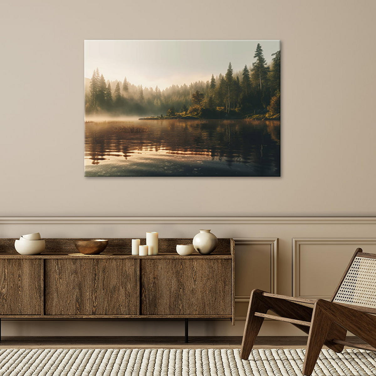 KUNSTDRUCK Grün 60/40 cm - Grün, Textil (60/40cm) - KUNSTLOFT