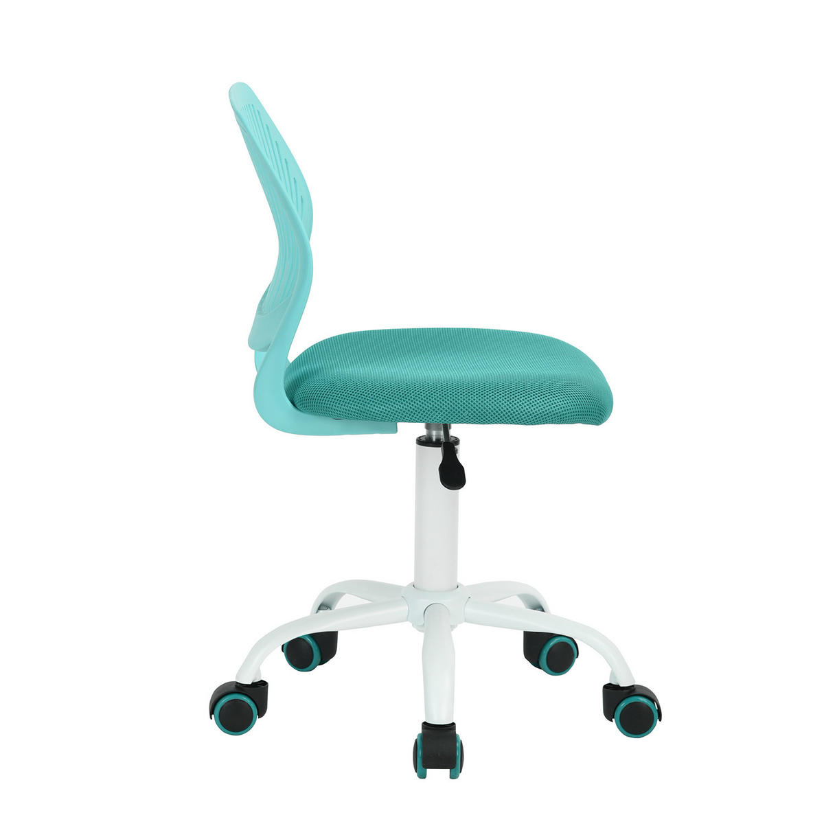 DREHSTUHL TÜRKIS - Weiß/Hellblau, Metall (38/87/39cm) - Urban Meuble