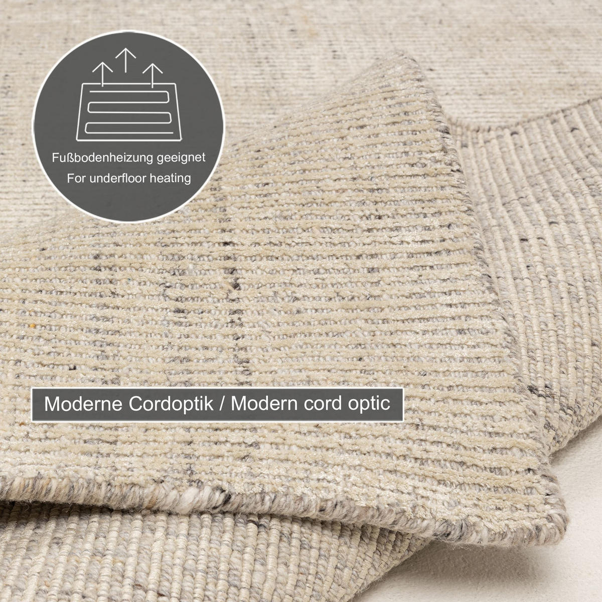 HANDWEBTEPPICH Venus 240x340 cm - Beige, Textil (240/340cm) - THEKO
