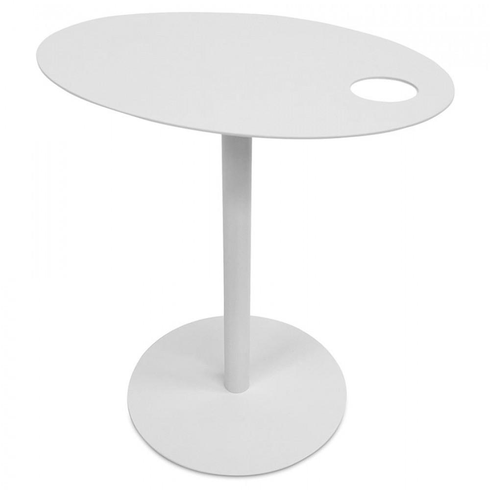 LOUNGETISCH Weiß 42x31x45 cm - Hellgrau/Weiß, Metall (31/42/45cm) - AlterEgo