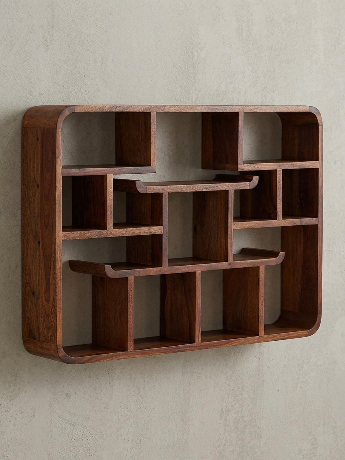 WANDREGAL Massivholz Modern Stil Elegant - Braun, Holz (80/55/12cm) - KADIMA DESIGN