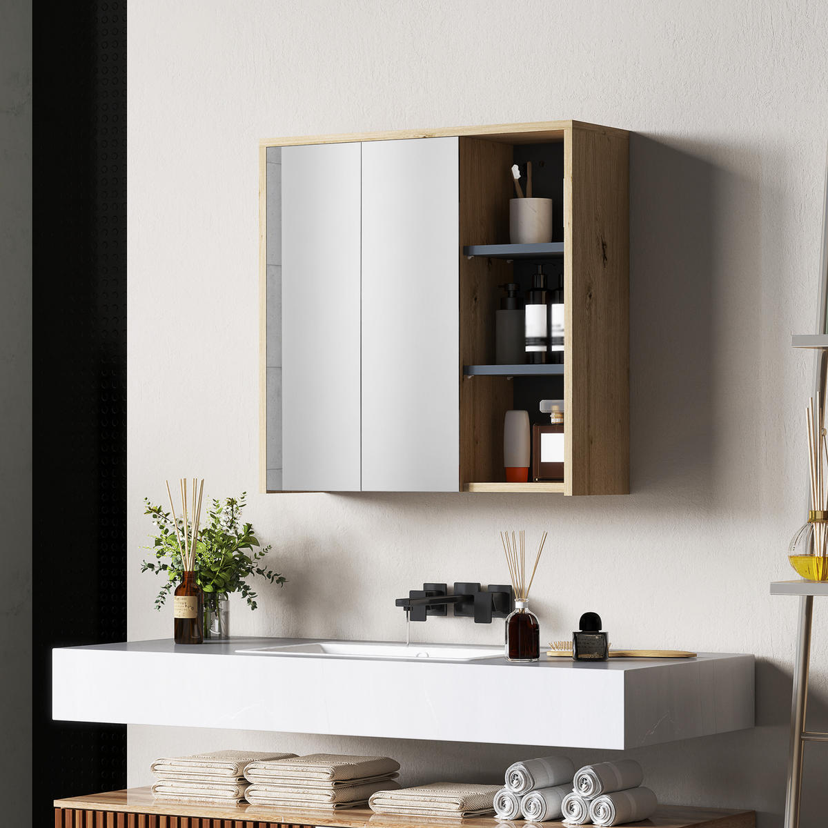 SPIEGELSCHRANK Naturfarben - Naturfarben, Holz (60/60/20cm)