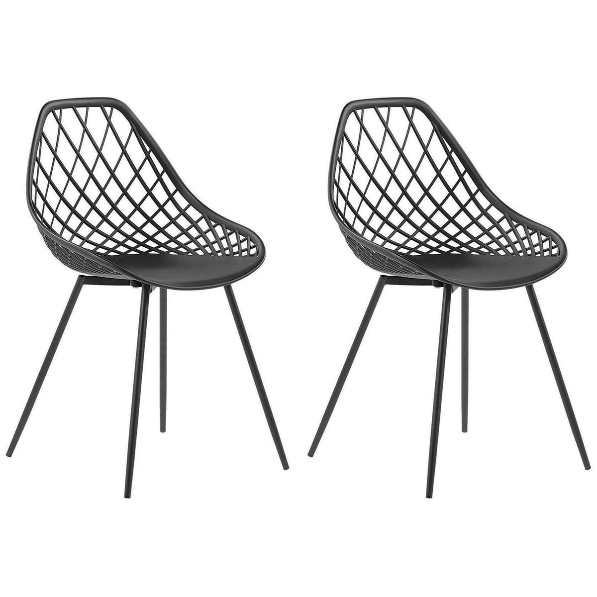 ESSZIMMERSTUHL 2er-Set Kunststoff Schwarz Canton - Schwarz, Kunststoff/Metall (46/86/52cm) - Beliani