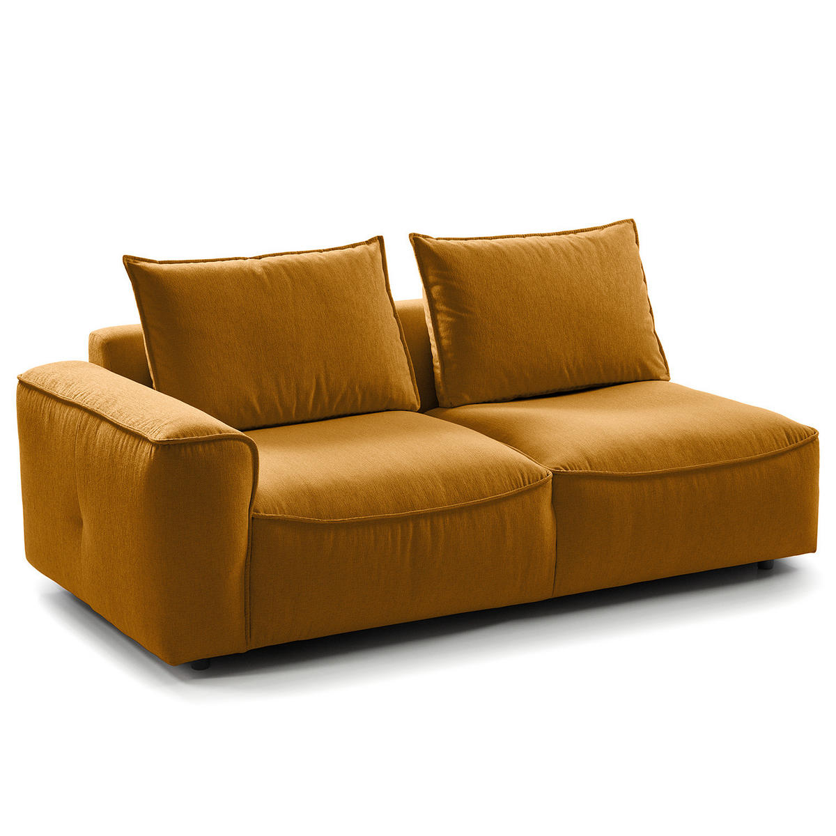 2,5-SITZER SOFA - modular - Gelb/Schwarz, Holz/Kunststoff (189/80/99cm) - home24