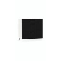 UNTERSCHRANK D80S3 - KENDRO - 3 Schubladen für effiziente Organisation - Schwarz/Weiß, Holz (80/82/52.4cm) - ROYAL24_MARKT