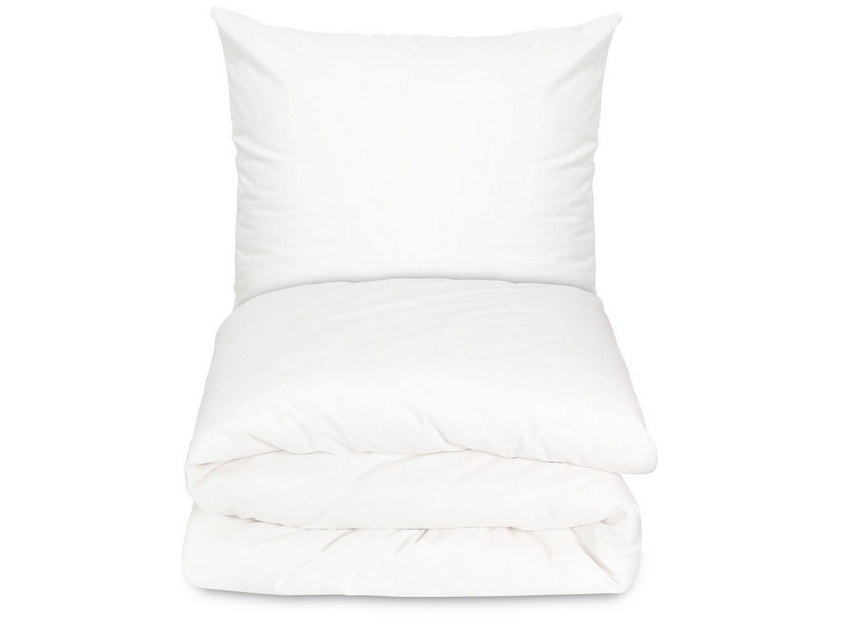 BETTWÄSCHE, 80x80+140x200 cm, 100% Baumwolle, Weiß - Weiß, Textil (140/200cm) - Zollner