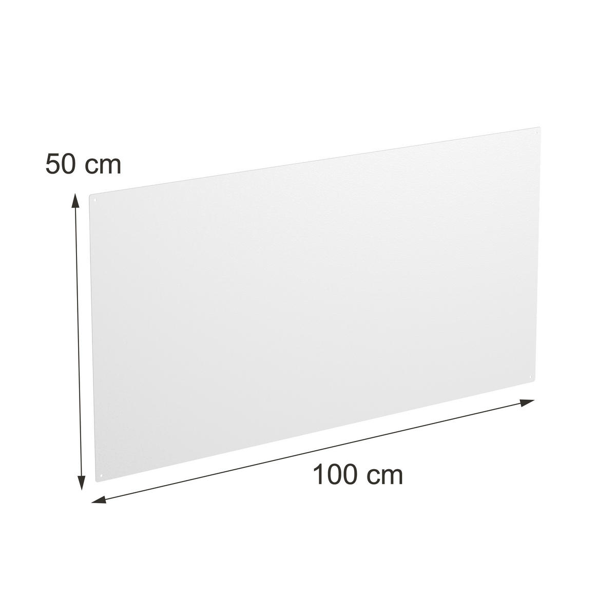 MAGNETTAFEL Weiß Stahl beschreibbar 50x100 cm - Weiß, Metall (100/50/0.1cm) - Relaxdays