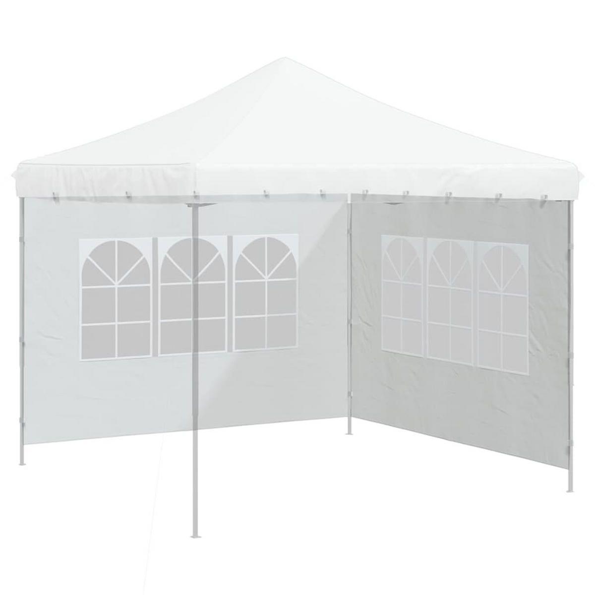 PARTYZELT-SEITENWÄNDE 2 Stück Mit Fenster Pe Weiss - Weiß, Kunststoff (300/195cm) - vidaXL