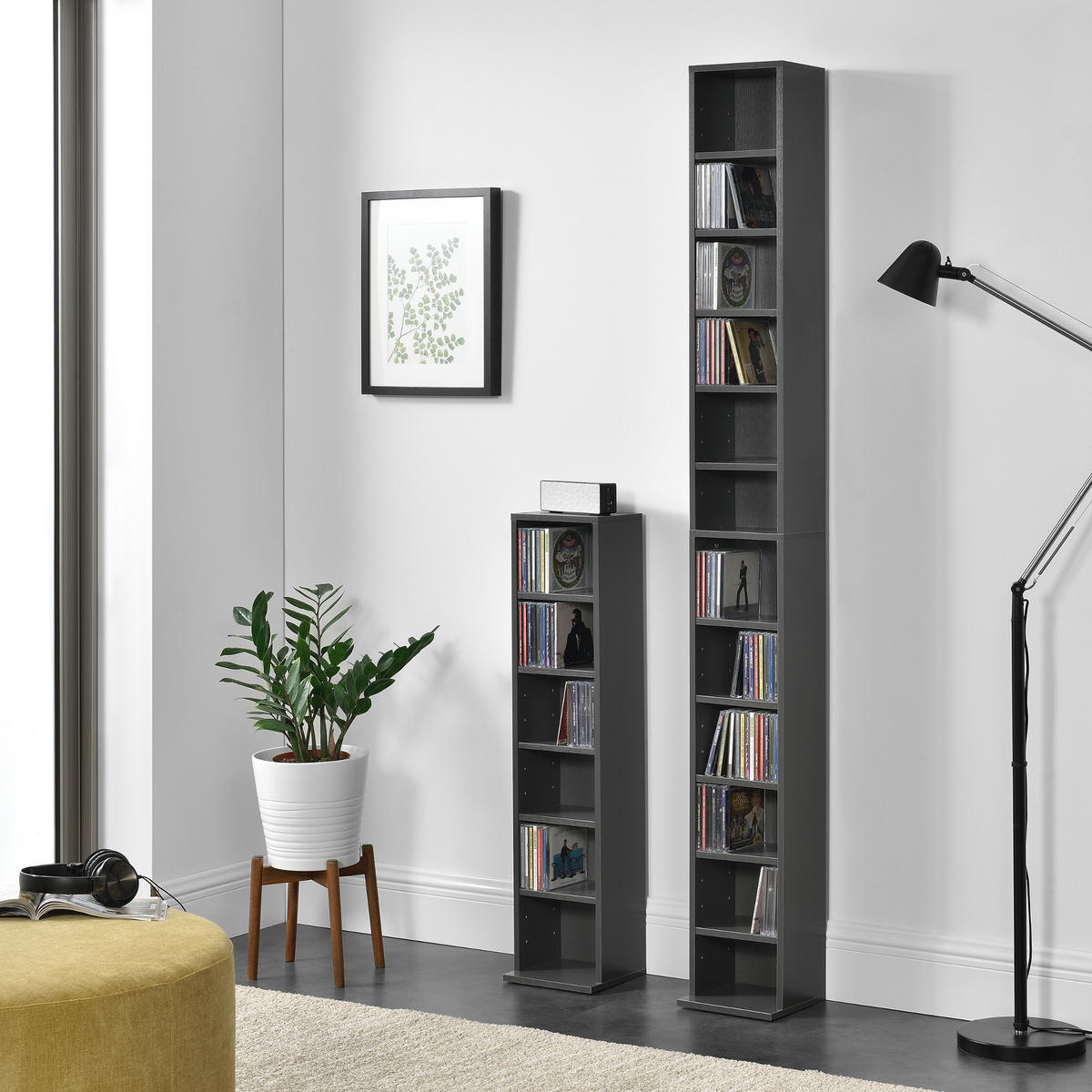 CD-REGAL Høyset - Dunkelgrau, Holzwerkstoff (20/175/20cm) - [en.casa]