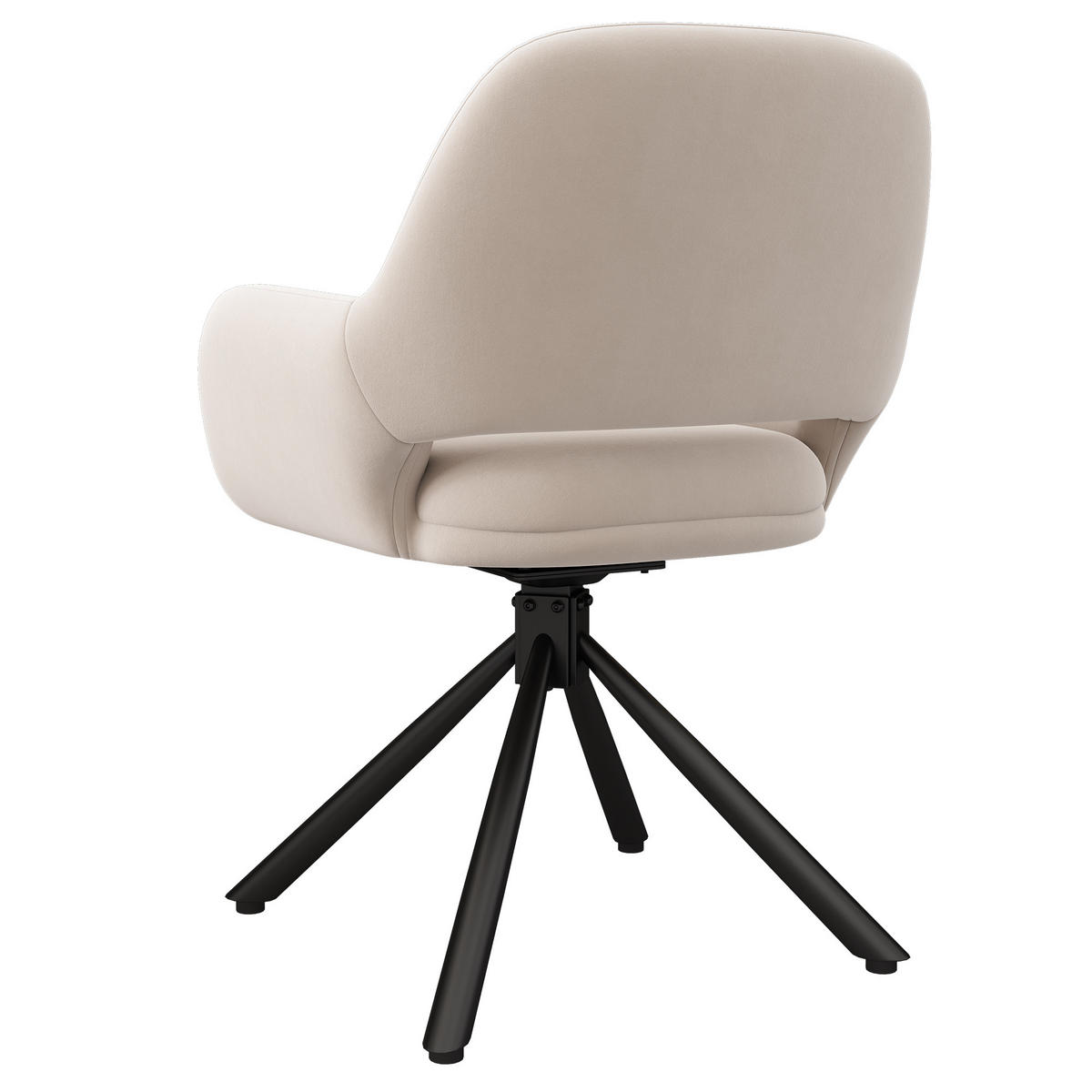 ESSZIMMERSTUHL 2 Stück Drehbar Samt Beige, Armlehne Modern - Beige, Textil (50/80/60cm) - FLIEKS