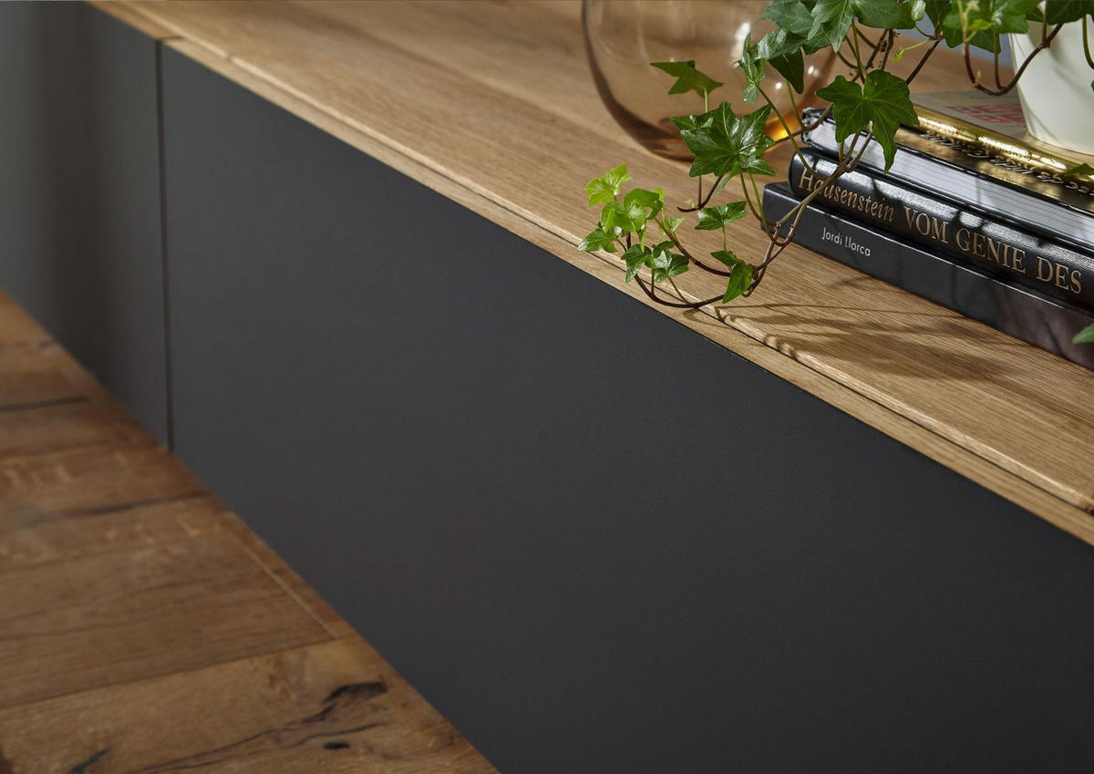 TV-BOARD Wild-/Zerreiche 195x52x32 natur geölt FRANKFURT #109 - Naturfarben, Holz (195/32/52cm) - Massivmoebel24