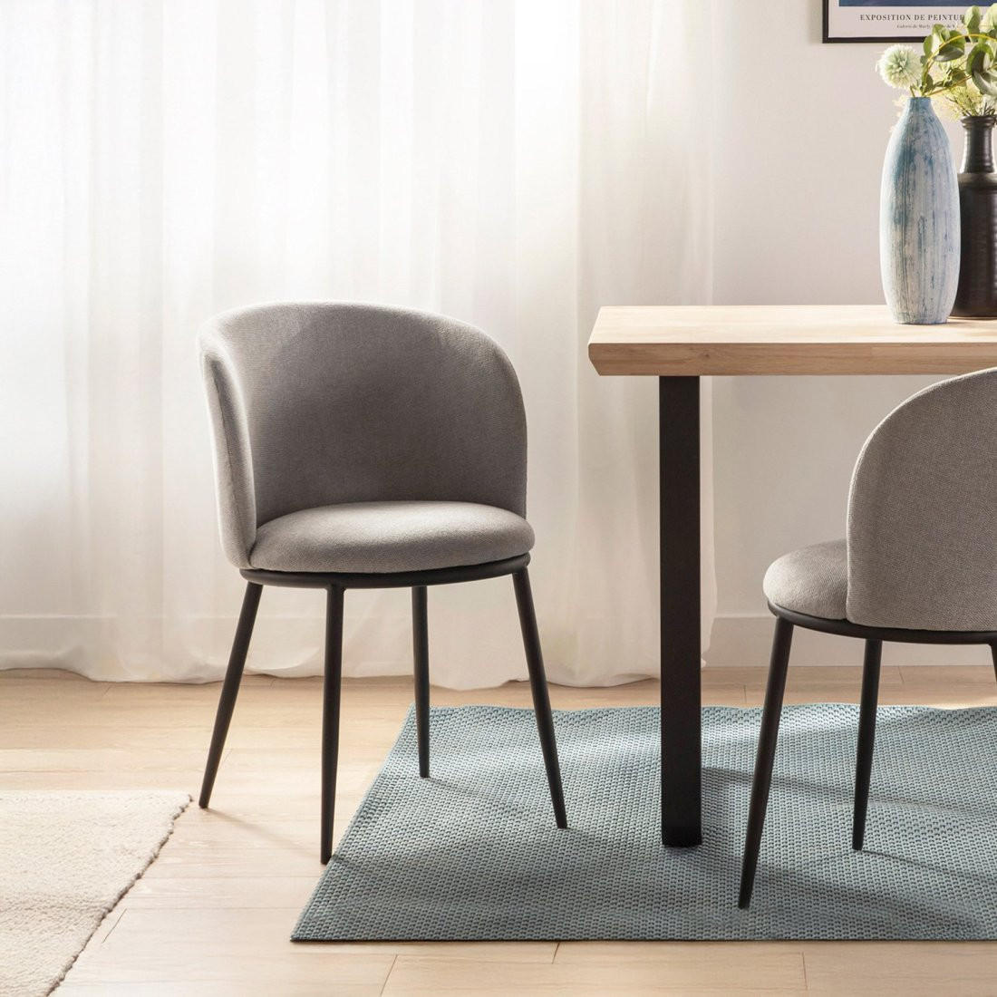 ESSZIMMERSTUHL Nolan Grau 51 cm x 80 cm - Grau, Textil (51/80/57cm)