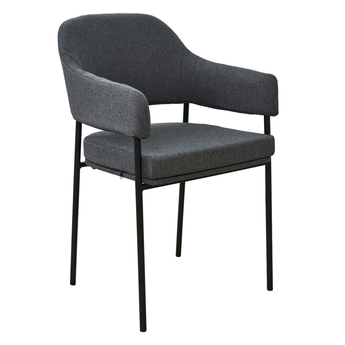 ESSZIMMERSTÜHLE SCARLETT (2er Set) - Schwarz/Grau, Textil/Metall (51/85/53cm) - SVITA